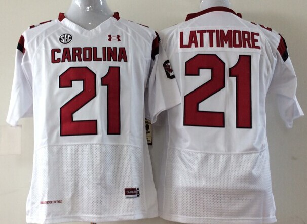 NCAA Youth South Carolina Gamecock White #21 Lattimore jerseys->women nfl jersey->Women Jersey